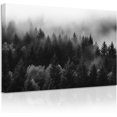 thumbnail image 1 of ZHONGYUTONG Mountain Canvas Wall Art Misty Forest Pine Tree Painting Prints Black and White Landscape Wall Decor for Living Room Bedroom Framed (16.00" x 24.00"), 1 of 6