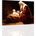 thumbnail image 1 of ZHONGYUTONG Nativity Canvas Wall Decor Christmas Wall Art Baby Jesus Birth of Jesus Picture Vintage Santa Claus Poster Print for Home Decor Framed (12" x 18"), 1 of 6