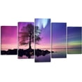 thumbnail image 1 of ZHONGYUTONG Northern Lights Wall Art 5 Pieces Big Tree with Aurora Borealis Painting Nature Scenery Canvas Prints Wall Decor for Office Living Room Framed (8"x14"x2 8"x18"x2 8"x22"x1), 1 of 6