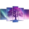 thumbnail image 1 of ZHONGYUTONG Northern Lights Wall Art 5 Pieces Big Tree with Aurora Borealis Painting Nature Scenery Canvas Prints Wall Decor for Office Living Room Framed (8"x14"x2 8"x18"x2 8"x22"x1), 1 of 6