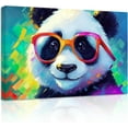 thumbnail image 1 of ZHONGYUTONG Panda Canvas Wall Art Funny Panda Pictures Prints Cute Animal Paintings Colorful Artwork for Kids Room Nursery Decor Framed (16.00" x 24.00"), 1 of 6