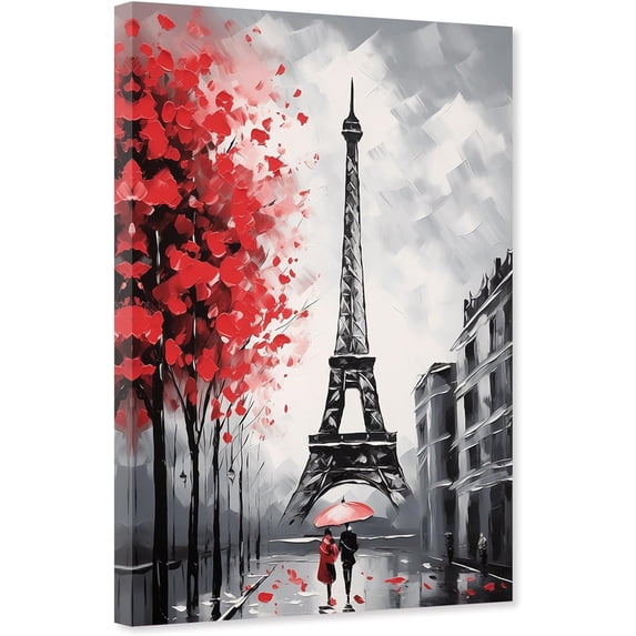 ZHONGYUTONG Paris Canvas Wall Art Eiffel Tower Pictures Wall Decor Living Room Painting Framed (20.00" x 30.00")