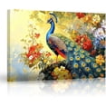 thumbnail image 1 of ZHONGYUTONG Peacock Canvas Wall Art Peacock Pictures Wall Decor Elegant Animals Painting Print Modern Artwork for Living Room Decor Framed (12.00" x 18.00"), 1 of 5