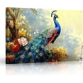 thumbnail image 1 of ZHONGYUTONG Peacock Canvas Wall Art Peacock Pictures Wall Decor Elegant Animals Painting Print Modern Artwork for Living Room Decor Framed (28.00" x 42.00"), 1 of 5