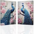 thumbnail image 1 of ZHONGYUTONG Peacock Wall Art Set of 2 Blue Peacock Pictures Wall Decor Elegant Peacock Painting Beautiful Animal Poster Canvas Prints Home Decor Frame (11"x14"x2PCS), 1 of 6
