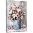 thumbnail image 1 of ZHONGYUTONG Peony Canvas Wall Art Pink Flower in Vase Pictures Floral Painting Romantic Poster Print for Bathroom Decor Framed (28.00" x 42.00"), 1 of 5