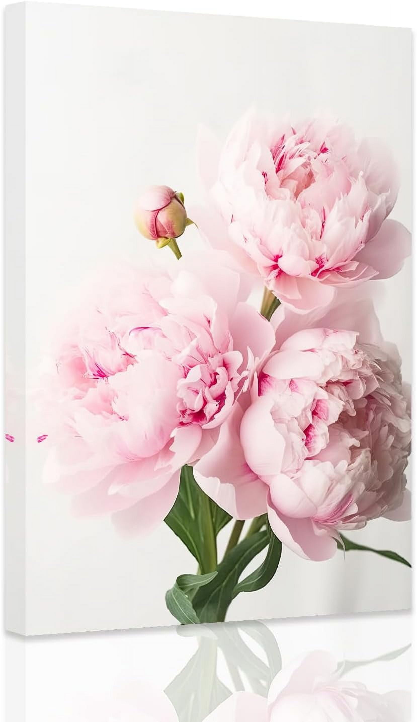 ZHONGYUTONG Pink Peony Wall Art Peony Flower Pictures Wall Decor ...