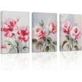 thumbnail image 1 of ZHONGYUTONG Pink Rose Wall Art 3 Pieces Rose Flowers Canvas Picture Abstract Floral Painting Prints Elegant Artwork Home Decor Framed (11.00" x 14.00" x 3PCS), 1 of 6