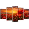 thumbnail image 1 of ZHONGYUTONG Poppies Canvas Wall Art 5 Pieces Poppy Field Painting Flower Landscape Picture Prints (8"x14"x2pcs 8"x18"x2pcs 8"x22"x1pcs), 1 of 6