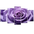 thumbnail image 1 of ZHONGYUTONG Purple Rose Canvas Wall Art 5 Pieces Blooming Flower Water Drops Painting Prints (8"x14"x2pcs 8"x18"x2pcs 8"x22"x1pcs), 1 of 6