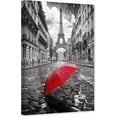 thumbnail image 1 of ZHONGYUTONG Red Umbrella Canvas Wall Art Black White Paris Street Pictures Romantic Painting Modern Print for Bedroom Decor Framed (16.00" x 24.00"), 1 of 5