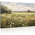 thumbnail image 1 of ZHONGYUTONG Retro Landscape Wall Art Wildflower Field Meadow Painting Prints French Country Canvas Pictures Rustic Botanical Farmhouse Wall Decor Framed (24.00" x 36.00"), 1 of 6
