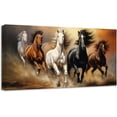 thumbnail image 1 of ZHONGYUTONG Running Horses Wall Art Wild Animal Pictures Vintage Horses Canvas Prints Large Artwork for Home Office Living Room Decor Framed (12.00" x 24.00"), 1 of 6