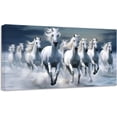 thumbnail image 1 of ZHONGYUTONG Running Horses Wall Art Wild Animal Pictures Vintage Horses Canvas Prints Large Artwork for Home Office Living Room Decor Framed (20.00" x 40.00"), 1 of 6
