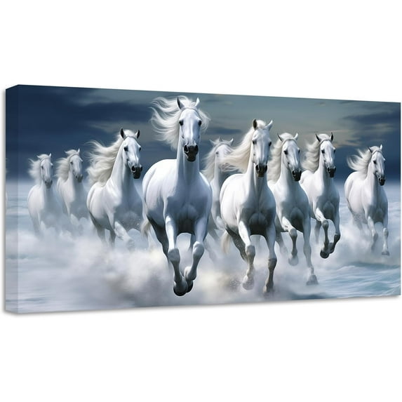 ZHONGYUTONG Running Horses Wall Art Wild Animal Pictures Vintage Horses Canvas Prints Large Artwork for Home Office Living Room Decor Framed (20.00" x 40.00")