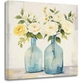 thumbnail image 1 of ZHONGYUTONG Rustic Bathroom Wall Art Peony Floral in Vase Pictures Country Yellow Flower Bouquet Botanical Canvas Prints Farmhouse Kitchen Decor Artwork (18.00" x 18.00"), 1 of 6