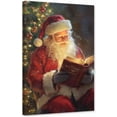 thumbnail image 1 of ZHONGYUTONG Santa Claus Canvas Wall Art Christmas Pictures Wall Decor Vintage Santa Painting for Living Room Bedroom Decor Framed (12.00" x 18.00"), 1 of 5