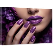 ZHONGYUTONG Sexy Lips Canvas Wall Art Woman Lip Painting Abstract Lip Pictures Sexy Female Poster for Beauty Salon Decor Framed 12.00" x 18.00"