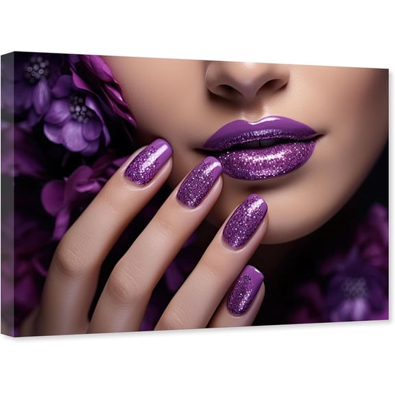 ZHONGYUTONG Sexy Lips Canvas Wall Art Woman Lip Painting Abstract Lip Pictures Sexy Female Poster for Beauty Salon Decor Framed (12.00" x 18.00")