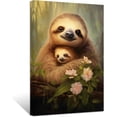 thumbnail image 1 of ZHONGYUTONG Sloth Wall Art Sloth Mother and Baby Picture Prints Jungle Animal Painting for Kids Room Nursery Decor Framed (12.00" x 18.00"), 1 of 6