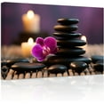 thumbnail image 1 of ZHONGYUTONG Spa Bathroom Wall Art Orchid Pebble Candle Picture Zen Paintings Meditation Canvas Prints for Spa Room Wall Decor Framed (12.00" x 18.00"), 1 of 5
