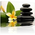 thumbnail image 1 of ZHONGYUTONG Spa Bathroom Wall Art Zen Stones & Flowers Green Leaves Paintings Meditation Canvas Prints Spa Artwork Spiritual Wall Decor Framed (20.00" x 30.00"), 1 of 5