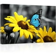 thumbnail image 1 of ZHONGYUTONG Sunflower Canvas Wall Art Blue Butterfly Yellow Flowers Pictures Prints Bathroom Artwork for Country Farmhouse Office Wall Decor (24.00" x 36.00"), 1 of 6