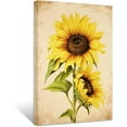thumbnail image 1 of ZHONGYUTONG Sunflower Canvas Wall Art Vintage Sunflower Painting Prints Yellow Floral Picture Nature Landscape Home Decor Framed (12.00" x 18.00"), 1 of 6