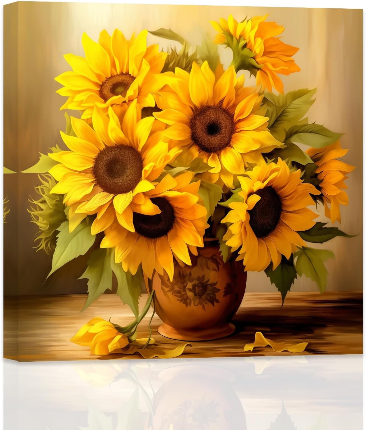 ZHONGYUTONG Sunflower Wall Art Canvas Yellow Flower Pictures Wall Decor ...