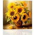 thumbnail image 1 of ZHONGYUTONG Sunflower Wall Art Canvas Yellow Flower Pictures Wall Decor Blossom Floral Painting Print Farmhouse Kitchen Bathroom Wall Decor Frame (32.00"x32.00"), 1 of 6