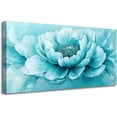 thumbnail image 1 of ZHONGYUTONG Teal and Grey Canvas Wall Art Abstract Floral Paintings Wall Decor Modern Teal Flower Artwork Prints for Bedroom Living Room Home Decor Framed (24.00" x 48.00"), 1 of 4