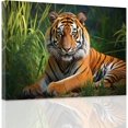 thumbnail image 1 of ZHONGYUTONG Tiger Canvas Wall Art Wildlife Pictures Wall Decor Wild Animal Tiger Painting Print Modern Men's Bedroom Living Room Artwork Frame (24.00" x 36.00"), 1 of 6