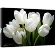 thumbnail image 1 of ZHONGYUTONG Tulip Wall Art Canvas Flower Pictures Wall Decor Elegant Floral Painting Print for Bathroom Living Room Decor Framed (12.00" x 18.00"), 1 of 5