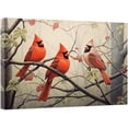 thumbnail image 1 of ZHONGYUTONG Vintage Cardinal Wall Art Pictures of Red Birds Cardinal on Branch Painting Rustic Elegant Bird Canvas Winter Animal Artwork Print Framed (16.00" x 24.00"), 1 of 5
