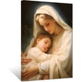 thumbnail image 1 of ZHONGYUTONG Virgin Mary and Jesus Canvas Picture God Painting Prints Christian Artwork Wall Decor for Office Church Prayer Room Framed (12.00" x 18.00"), 1 of 5
