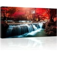 thumbnail image 1 of ZHONGYUTONG Waterfall Canvas Wall Art Autumn Forest Painting Red Trees Picture Prints Nature Landscape Wall Decor for Living Room Office Framed (20.00" x 40.00"), 1 of 6