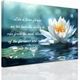 thumbnail image 1 of ZHONGYUTONG White Lotus Flower Wall Art Lotus Motivational Quotes Zen Decor for Bathroom Yoga Office Flower on Water Pictures Spa Canvas Prints Framed (12.00" x 18.00"), 1 of 5