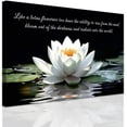 thumbnail image 1 of ZHONGYUTONG White Lotus Flower Wall Art Lotus Motivational Quotes Zen Decor for Bathroom Yoga Office Flower on Water Pictures Spa Canvas Prints Framed (16.00" x 24.00"), 1 of 5