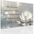 thumbnail image 1 of ZHONGYUTONG White Lotus Flower Wall Art Lotus Motivational Quotes Zen Decor for Bathroom Yoga Office Flower on Water Pictures Spa Canvas Prints Framed (20.00" x 30.00"), 1 of 5