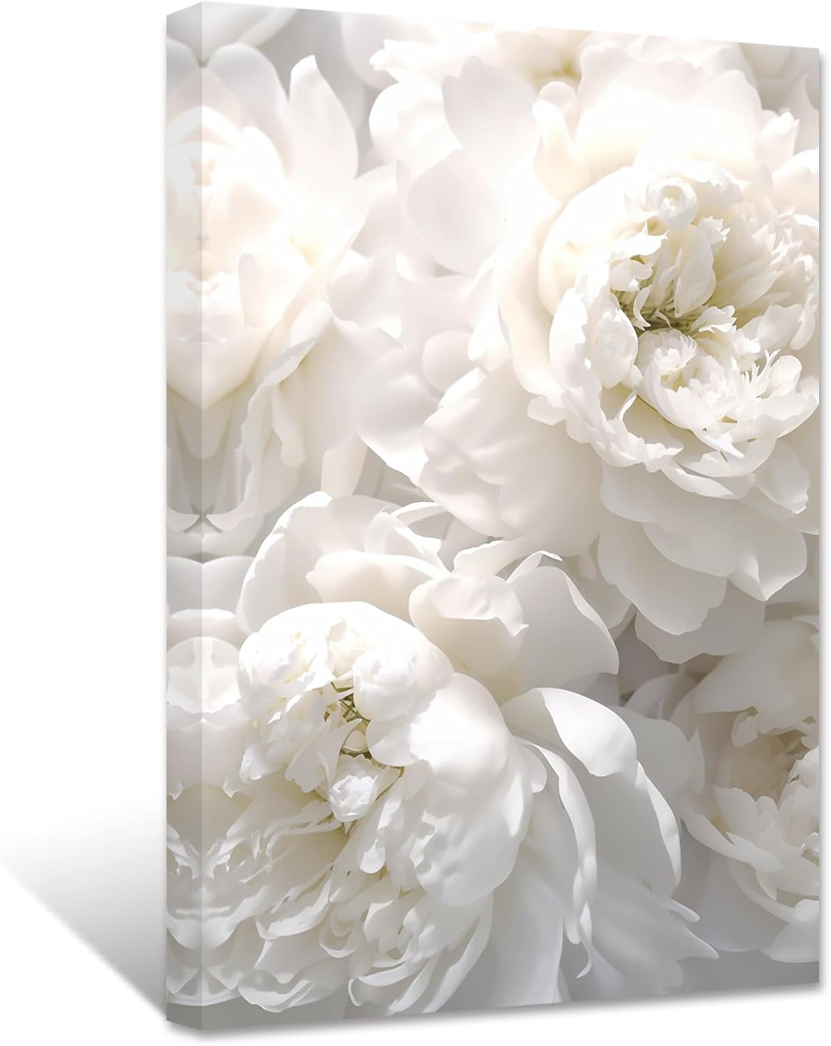 ZHONGYUTONG White Peony Canvas Wall Art Elegant Flowers Picture Prints ...