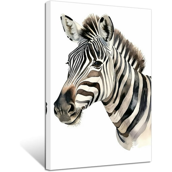 ZHONGYUTONG Zebra Canvas Wall Art Black and White Zebra Picture Prints African Animal Paintings Wall Decor for Kids Room Nursery Framed (12.00" x 18.00")