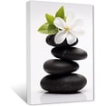 thumbnail image 1 of ZHONGYUTONG Zen Canvas Wall Art Black Stones with Magnolia Blossoms Picture Prints Nature Spiritual Painting Spa Artwork for Meditation Room Decor Framed (24.00" x 36.00"), 1 of 6