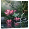thumbnail image 1 of ZHONGYUTONG Zen Canvas Wall Art Lotus Flower Picture Prints Pink Water Lily Nature Spa Painting Spiritual Artwork for Meditation Room Decor Framed (18.00" x 18.00"), 1 of 6