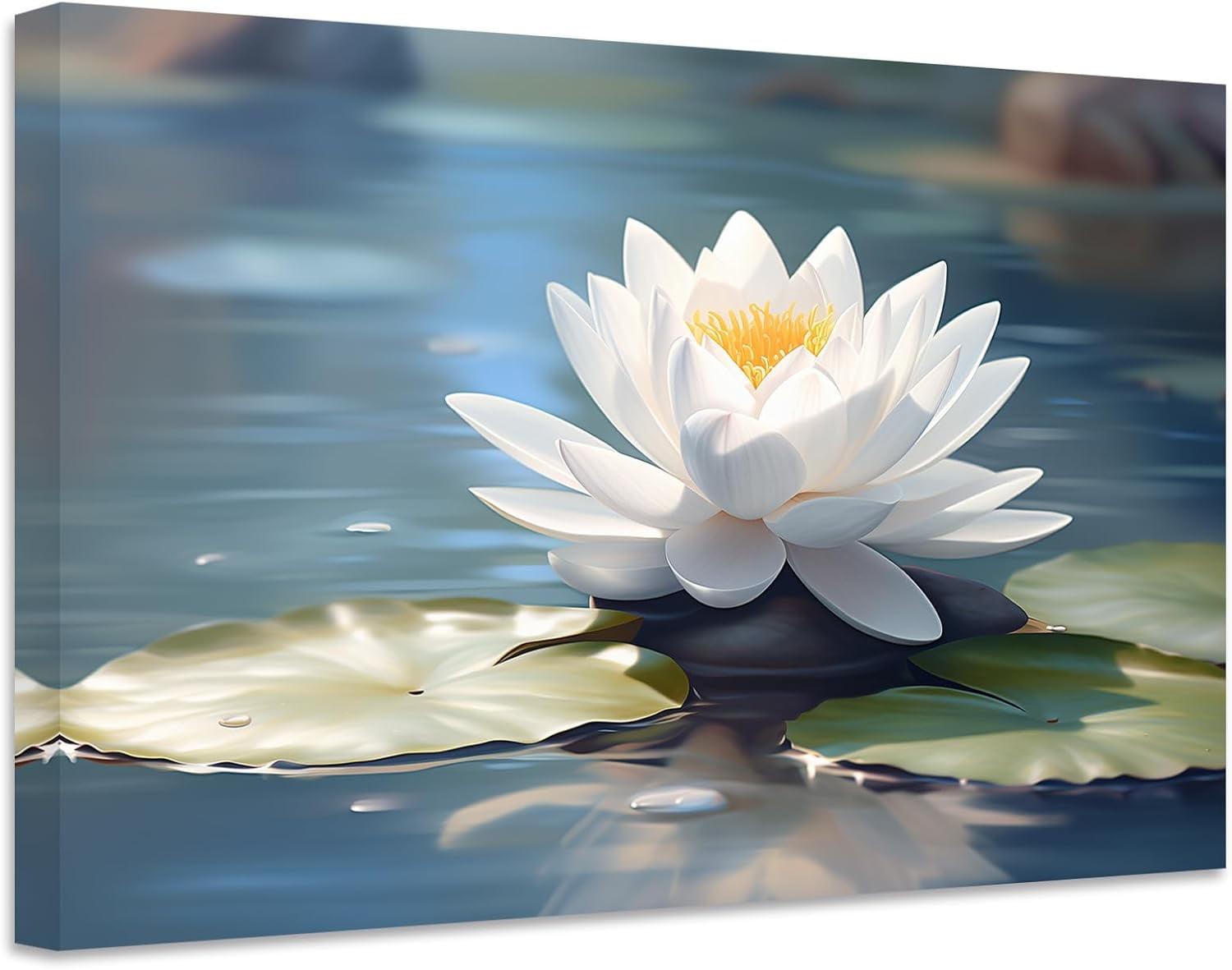 ZHONGYUTONG Zen Canvas Wall Art Lotus Flower Picture Prints Water Lily ...