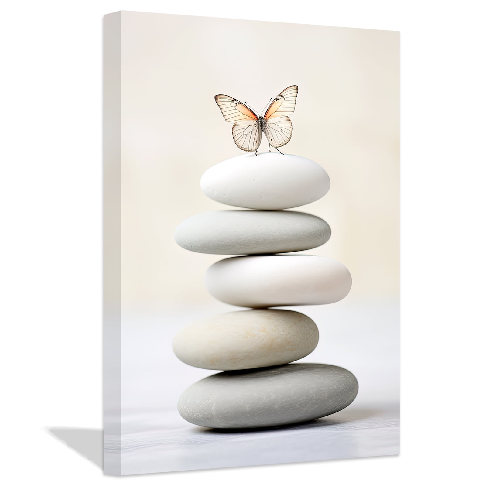 ZHONGYUTONG Zen Canvas Wall Art Stones and Butterfly Pictures Prints ...
