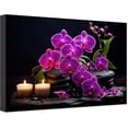 thumbnail image 1 of ZHONGYUTONG Zen Canvas Wall Art purple Orchid Flower Picture Spa Still Life Meditation Painting Print for Bathroom Decor Framed (12.00" x 18.00"), 1 of 5