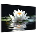 thumbnail image 1 of ZHONGYUTONG Zen Picture Wall Decor White Lotus Flower Bloom in Water Canvas Art Prints (12"x18"), 1 of 6