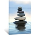 thumbnail image 1 of ZHONGYUTONG Zen Stone Wall Art Black Pebbles on Water Canvas Picture Spiritual Prints Bathroom Relaxing Artwork for Office Yoga Spa Meditation Room Framed (12.00" x 18.00"), 1 of 6