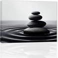 thumbnail image 1 of ZHONGYUTONG Zen Stone Wall Art Black and White Zen Canvas Picture Spa Stones Print Bathroom Spa Room Yoga Meditation Living Room Wall Decor Frame (12" x 18"), 1 of 6
