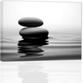 thumbnail image 1 of ZHONGYUTONG Zen Stone Wall Art Black and White Zen Canvas Picture Spa Stones Print Bathroom Spa Room Yoga Meditation Living Room Wall Decor Frame (16" x 24"), 1 of 6